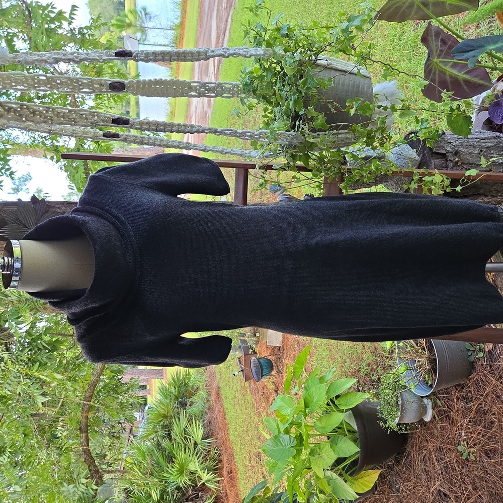 Calvin Klein Cowl Neck Charcoal Gray Wool Blend Fit And Flare Midi Dress